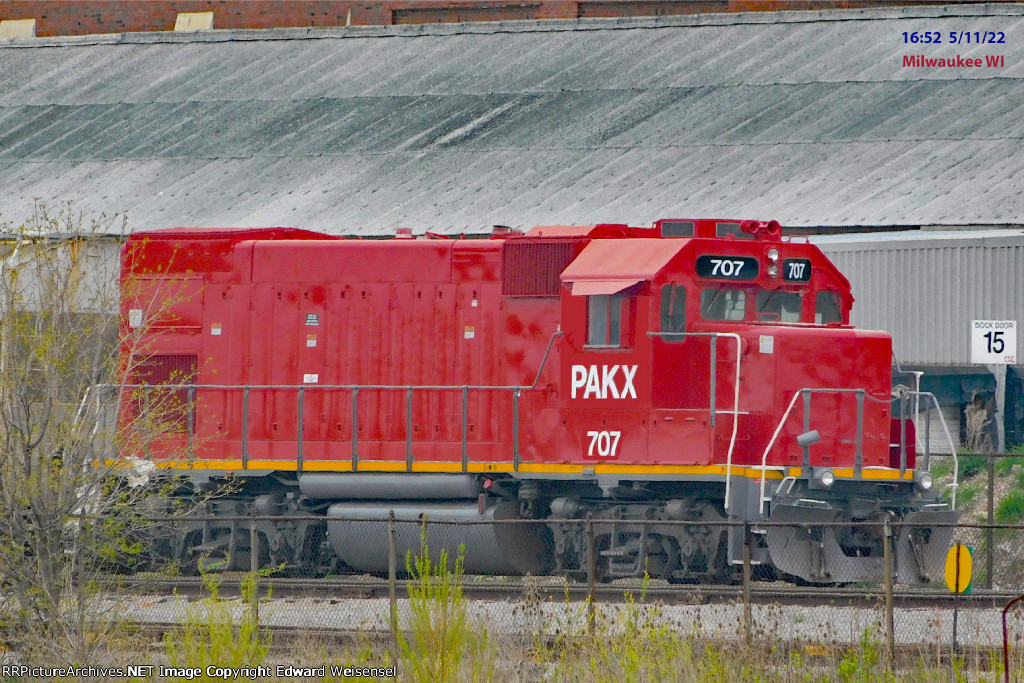 GP15-1 707 - formerly UP/UPY built as MP 1707 - arrived after a wildly circuitous delivery tour